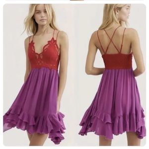 FP Adella Flowy Mini Slip Dress. VGUC Gorgeous Color Combo! Sz. S